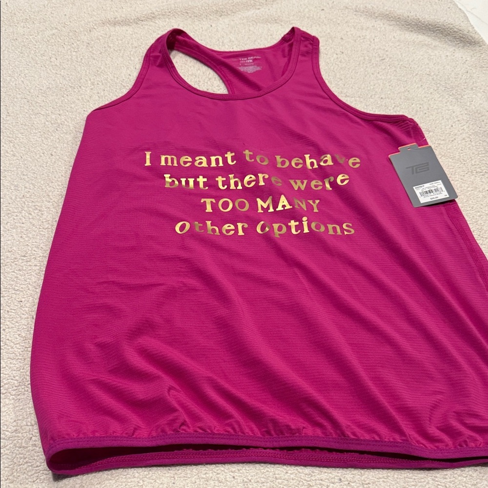 Tek Gear Pink Tank Top with Gold Accent